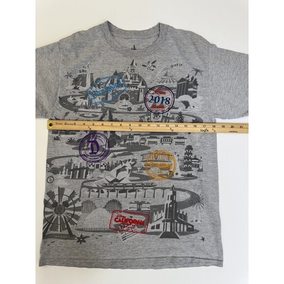Disney Parks Discover The Magic Gray Map T-Shirt Disneyland Attractions Medium - Picture 4 of 6